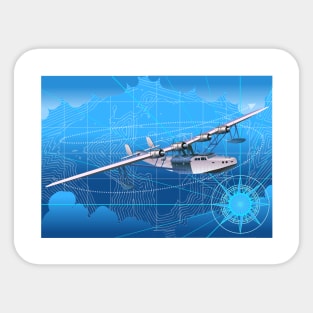 retro seaplane Sticker